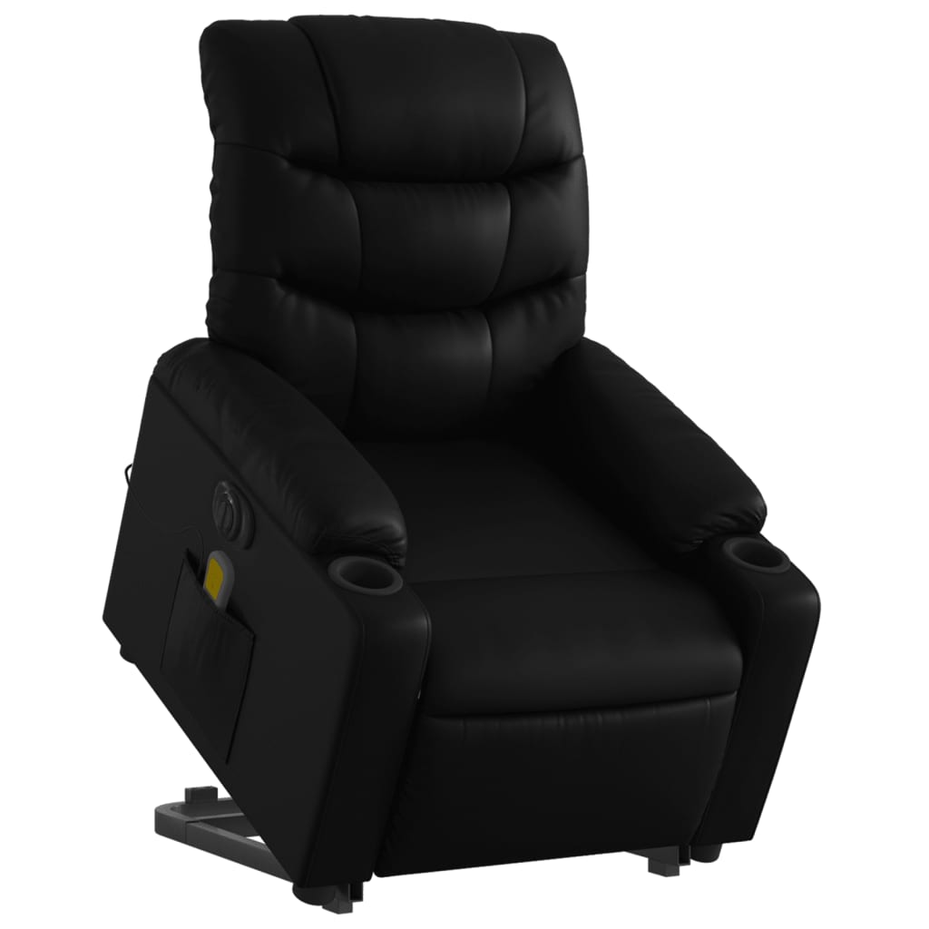 Fauteuil inclinable de massage électrique noir similicuir Fauteuils vidaXL   