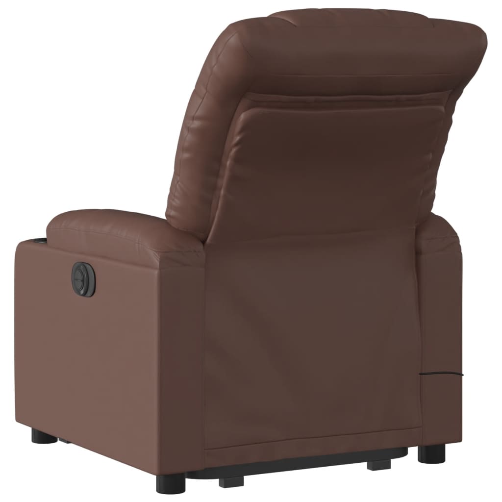 Fauteuil inclinable de massage électrique marron similicuir Fauteuils vidaXL   