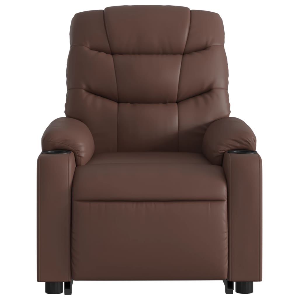 Fauteuil inclinable de massage électrique marron similicuir Fauteuils vidaXL   