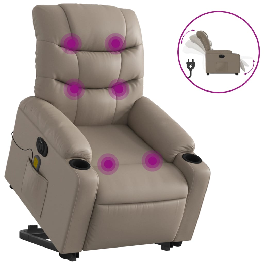 Fauteuil inclinable de massage électrique cappuccino similicuir Fauteuils vidaXL   