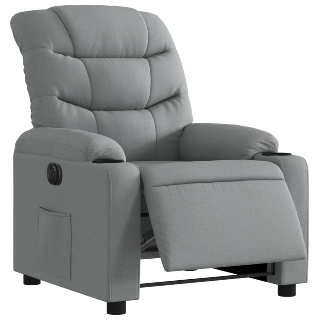 Fauteuil inclinable électrique Gris clair Tissu Fauteuils vidaXL   