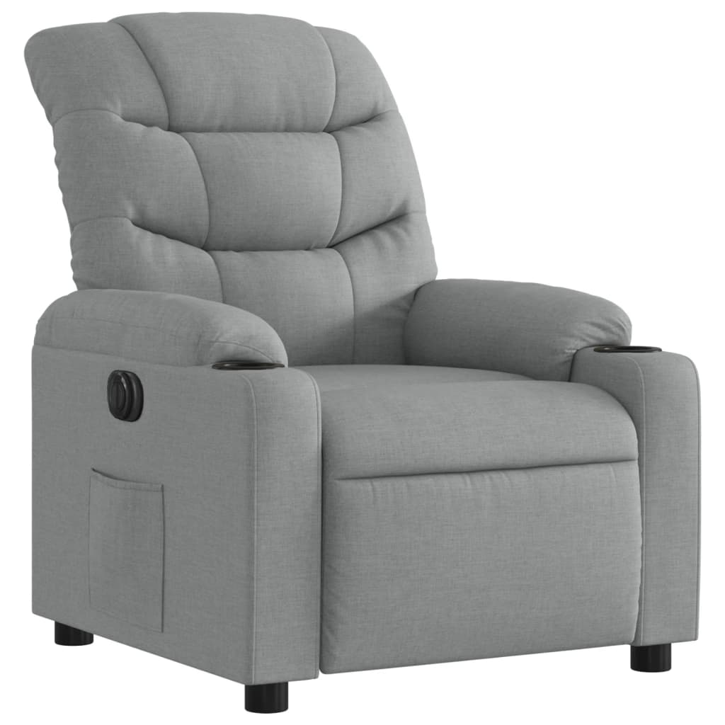 Fauteuil inclinable électrique Gris clair Tissu Fauteuils vidaXL   