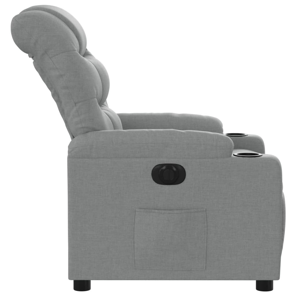 Fauteuil inclinable électrique Gris clair Tissu Fauteuils vidaXL   