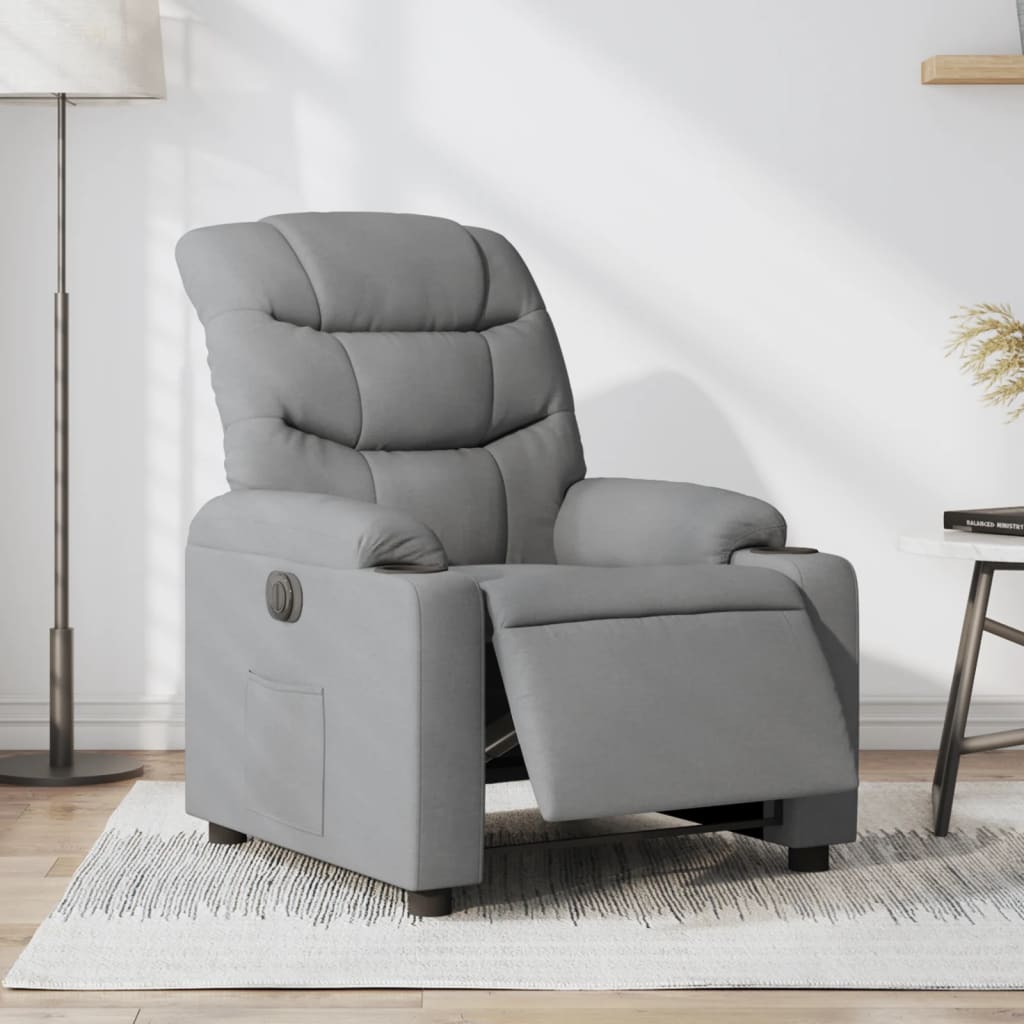 Fauteuil inclinable électrique Gris clair Tissu Fauteuils vidaXL   