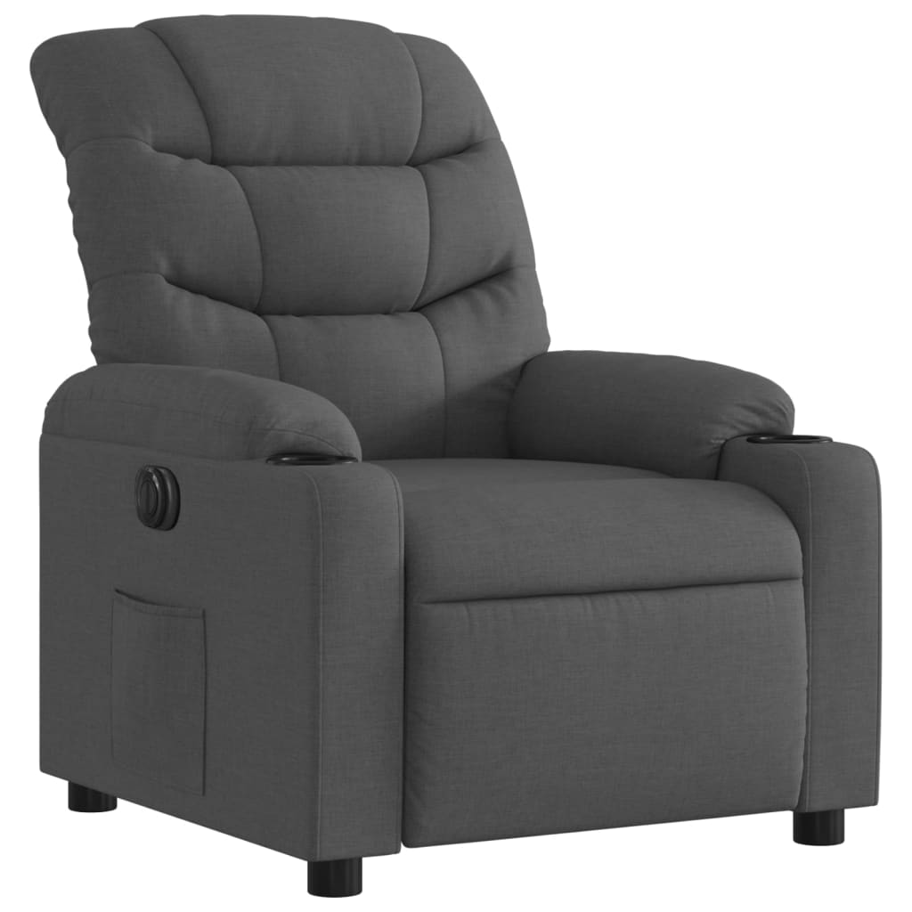 Fauteuil inclinable électrique Gris foncé Tissu Fauteuils vidaXL   