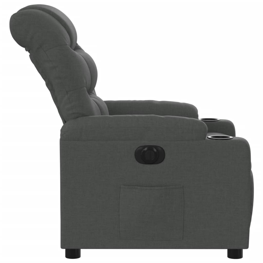 Fauteuil inclinable électrique Gris foncé Tissu Fauteuils vidaXL   