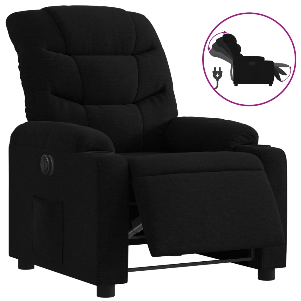 Fauteuil inclinable électrique Noir Tissu Fauteuils vidaXL   