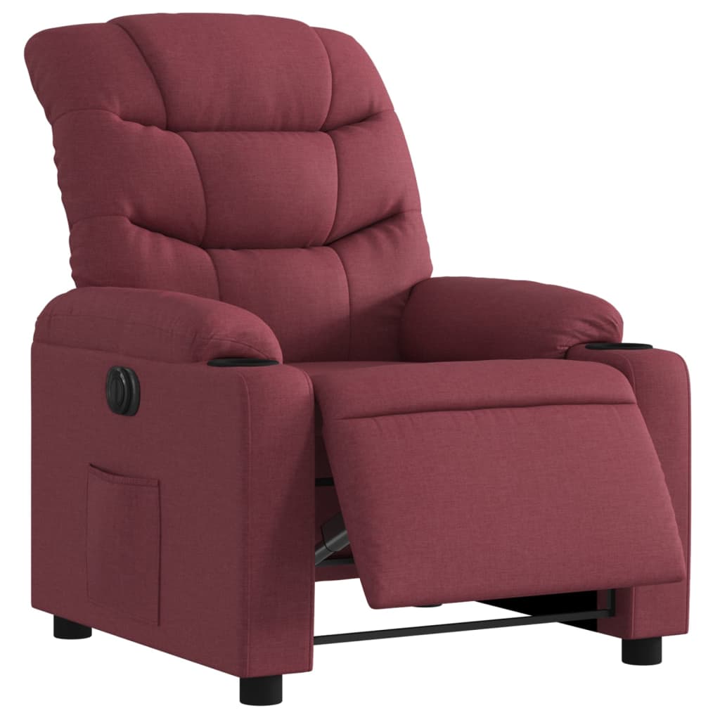 Fauteuil inclinable électrique Rouge bordeaux Tissu Fauteuils vidaXL   