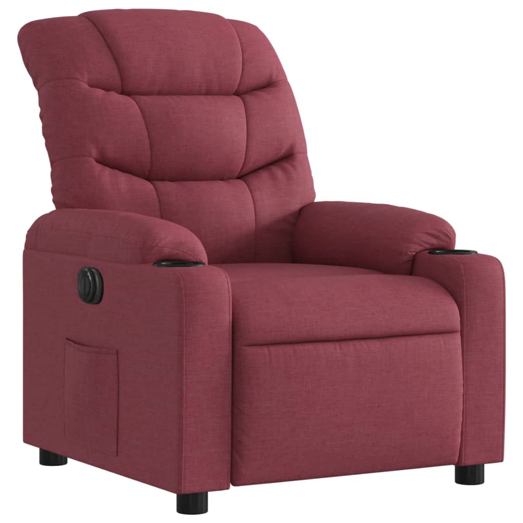 Fauteuil inclinable électrique Rouge bordeaux Tissu Fauteuils vidaXL   