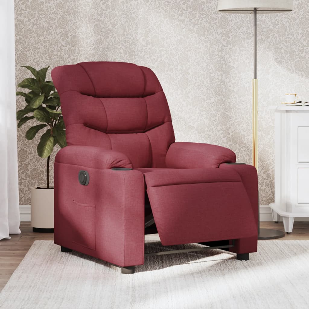 Fauteuil inclinable électrique Rouge bordeaux Tissu Fauteuils vidaXL   