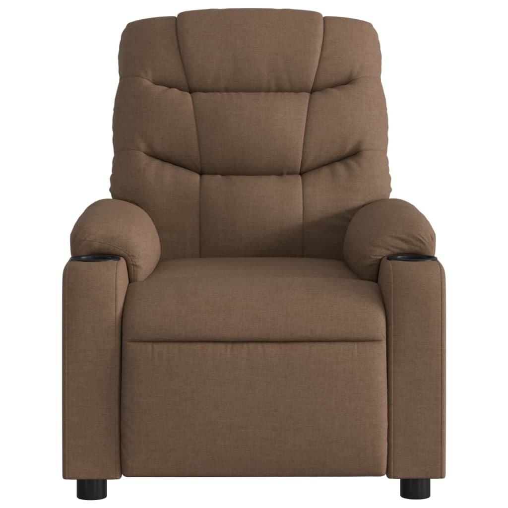 Fauteuil inclinable électrique Marron Tissu Fauteuils vidaXL   