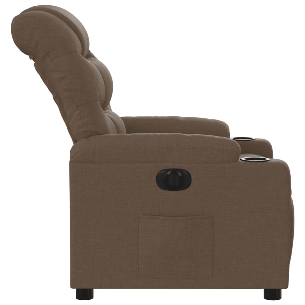 Fauteuil inclinable électrique Marron Tissu Fauteuils vidaXL   