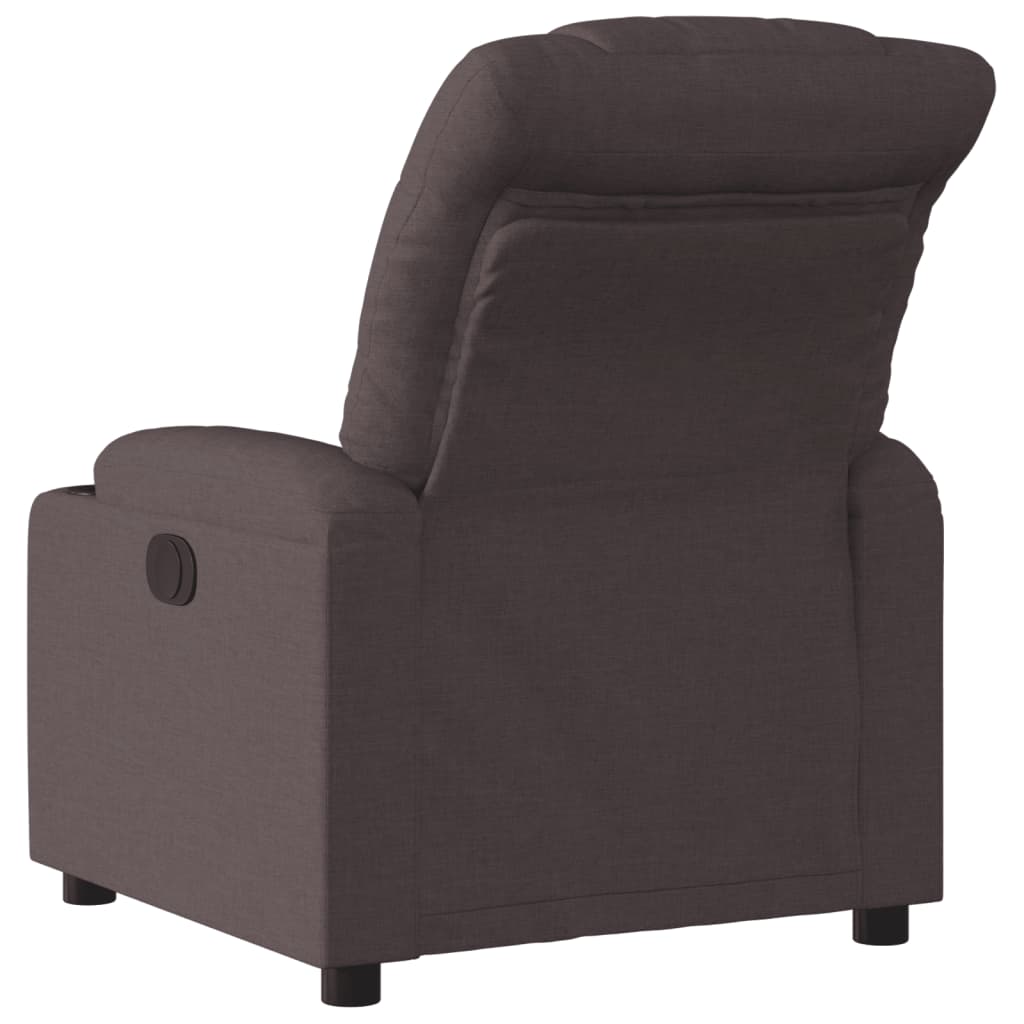 Fauteuil inclinable électrique Marron foncé Tissu Fauteuils vidaXL   