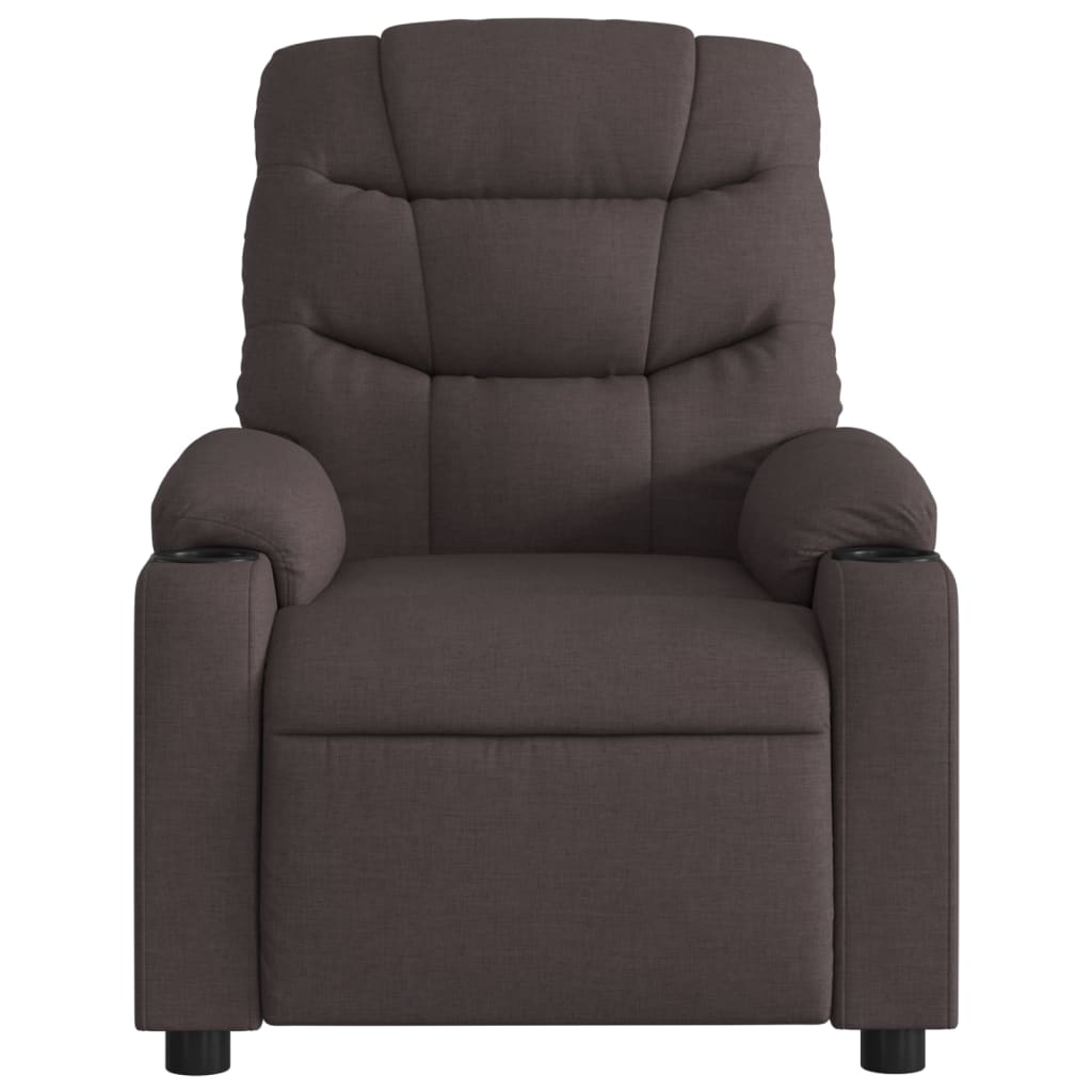 Fauteuil inclinable électrique Marron foncé Tissu Fauteuils vidaXL   