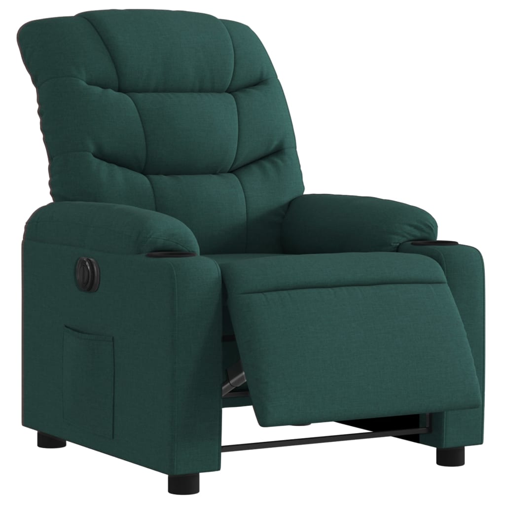 Fauteuil inclinable électrique Vert foncé Tissu Fauteuils vidaXL   