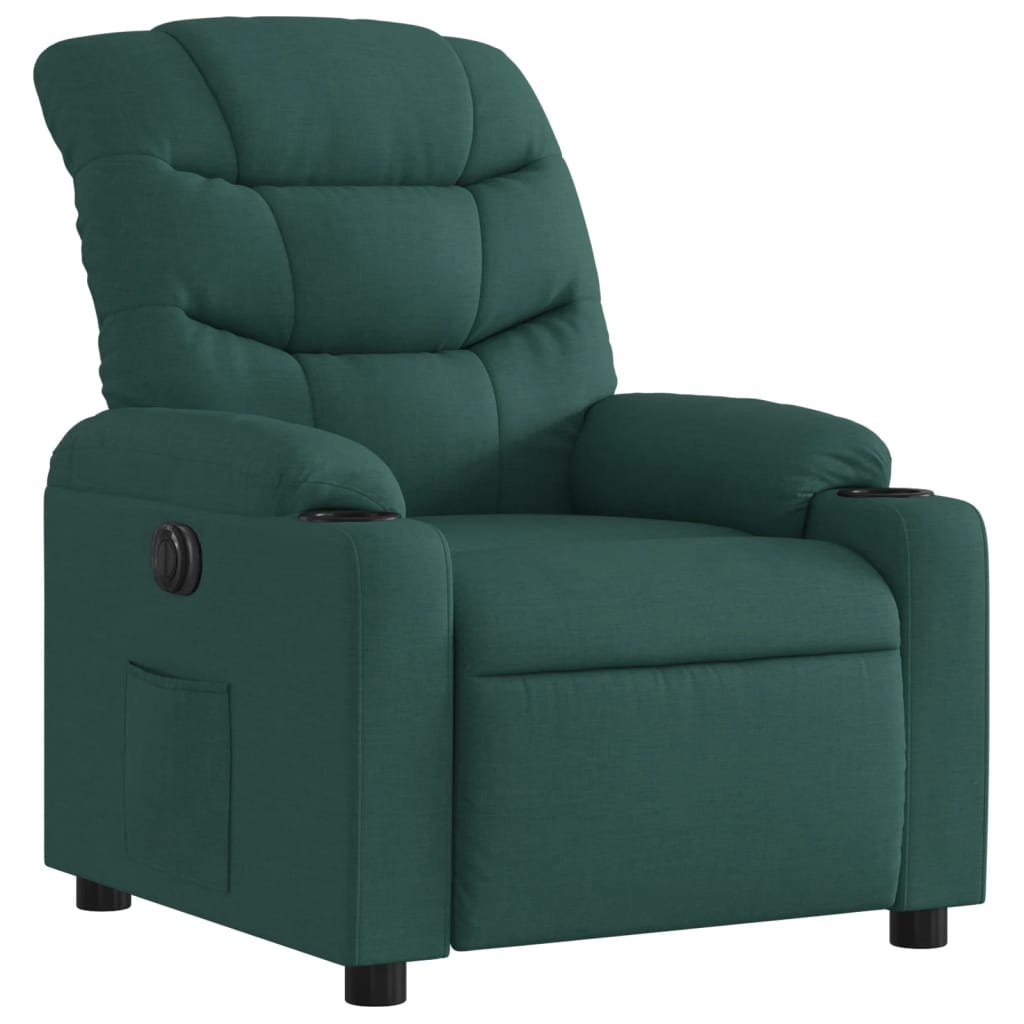 Fauteuil inclinable électrique Vert foncé Tissu Fauteuils vidaXL   