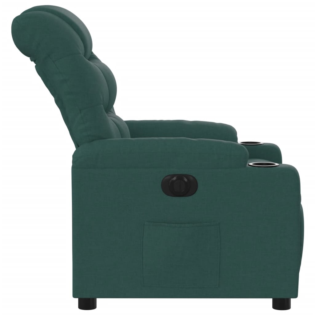 Fauteuil inclinable électrique Vert foncé Tissu Fauteuils vidaXL   