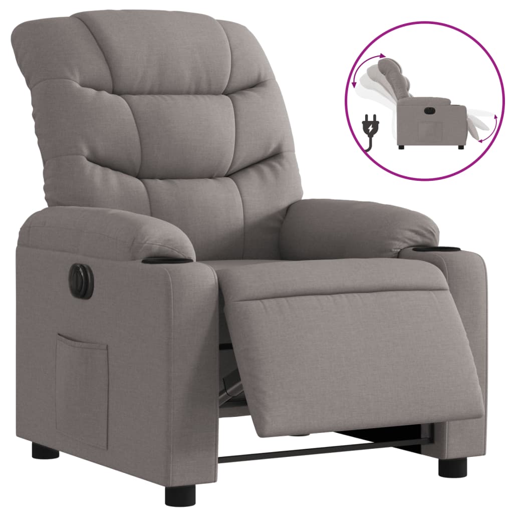 Fauteuil inclinable électrique Taupe Tissu Fauteuils vidaXL   