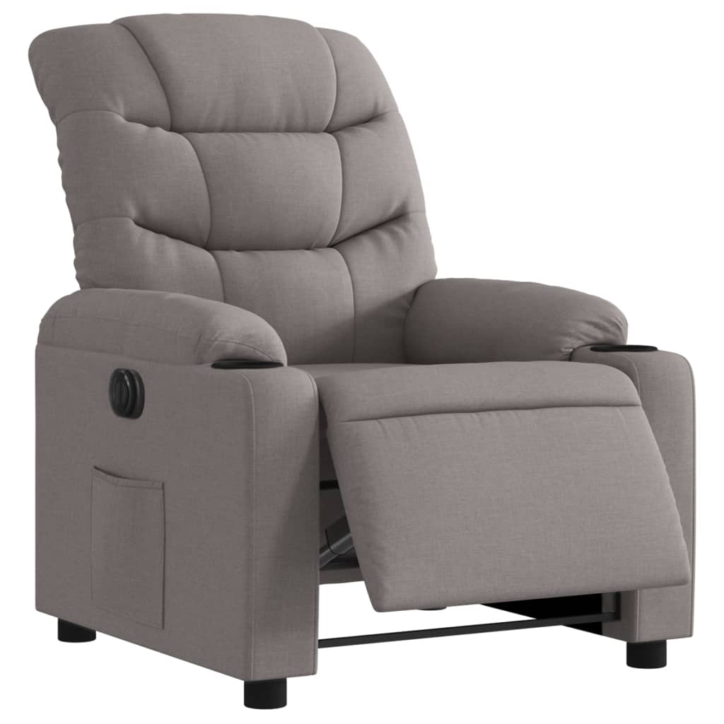 Fauteuil inclinable électrique Taupe Tissu Fauteuils vidaXL   