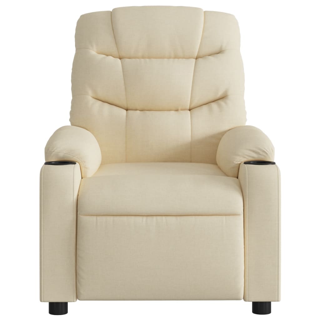 Fauteuil inclinable électrique Crème Tissu Fauteuils vidaXL   