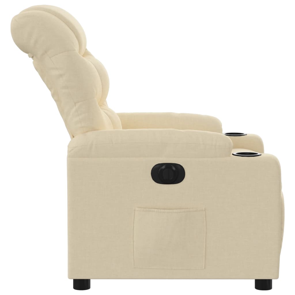 Fauteuil inclinable électrique Crème Tissu Fauteuils vidaXL   