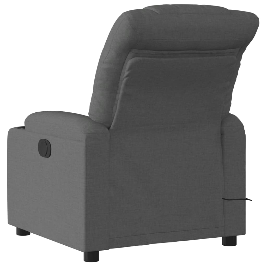 Fauteuil inclinable de massage électrique gris foncé tissu Fauteuils vidaXL   