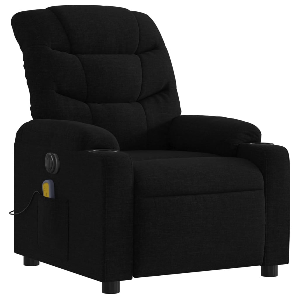 Fauteuil de massage inclinable électrique Noir Tissu Fauteuils vidaXL   