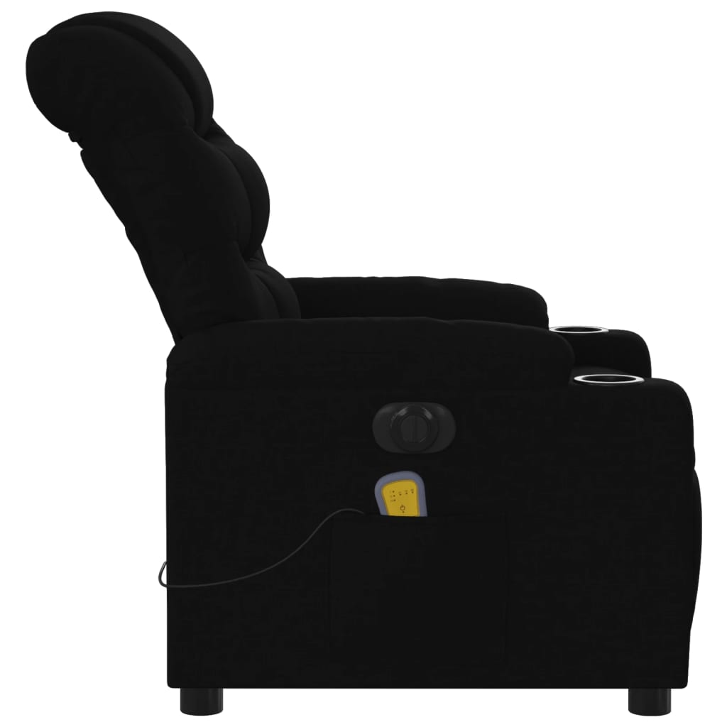 Fauteuil de massage inclinable électrique Noir Tissu Fauteuils vidaXL   