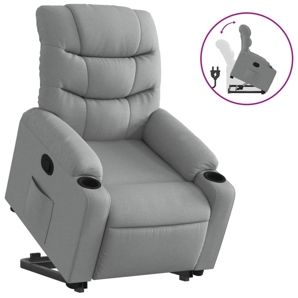 Fauteuil inclinable Gris clair Tissu Fauteuils vidaXL   