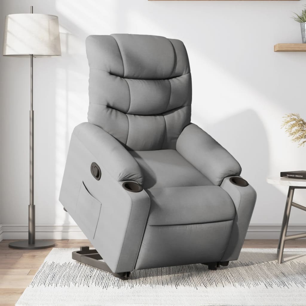 Fauteuil inclinable Gris clair Tissu Fauteuils vidaXL   