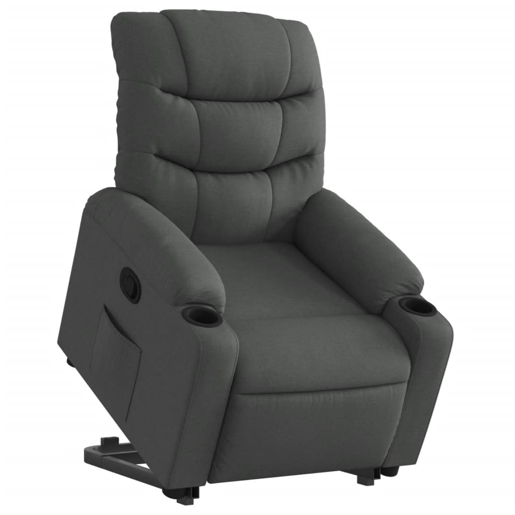 Fauteuil inclinable Gris foncé Tissu Fauteuils vidaXL   