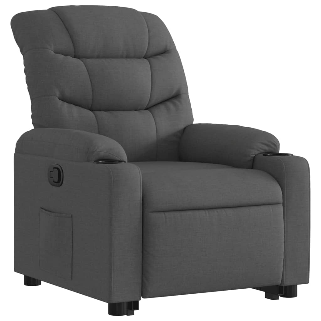 Fauteuil inclinable Gris foncé Tissu Fauteuils vidaXL   