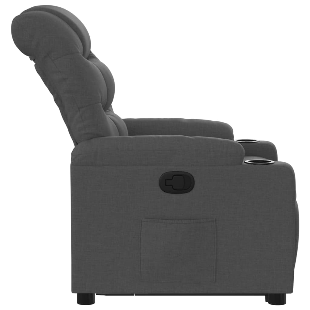 Fauteuil inclinable Gris foncé Tissu Fauteuils vidaXL   