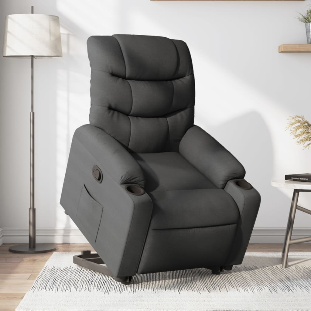 Fauteuil inclinable Gris foncé Tissu Fauteuils vidaXL   