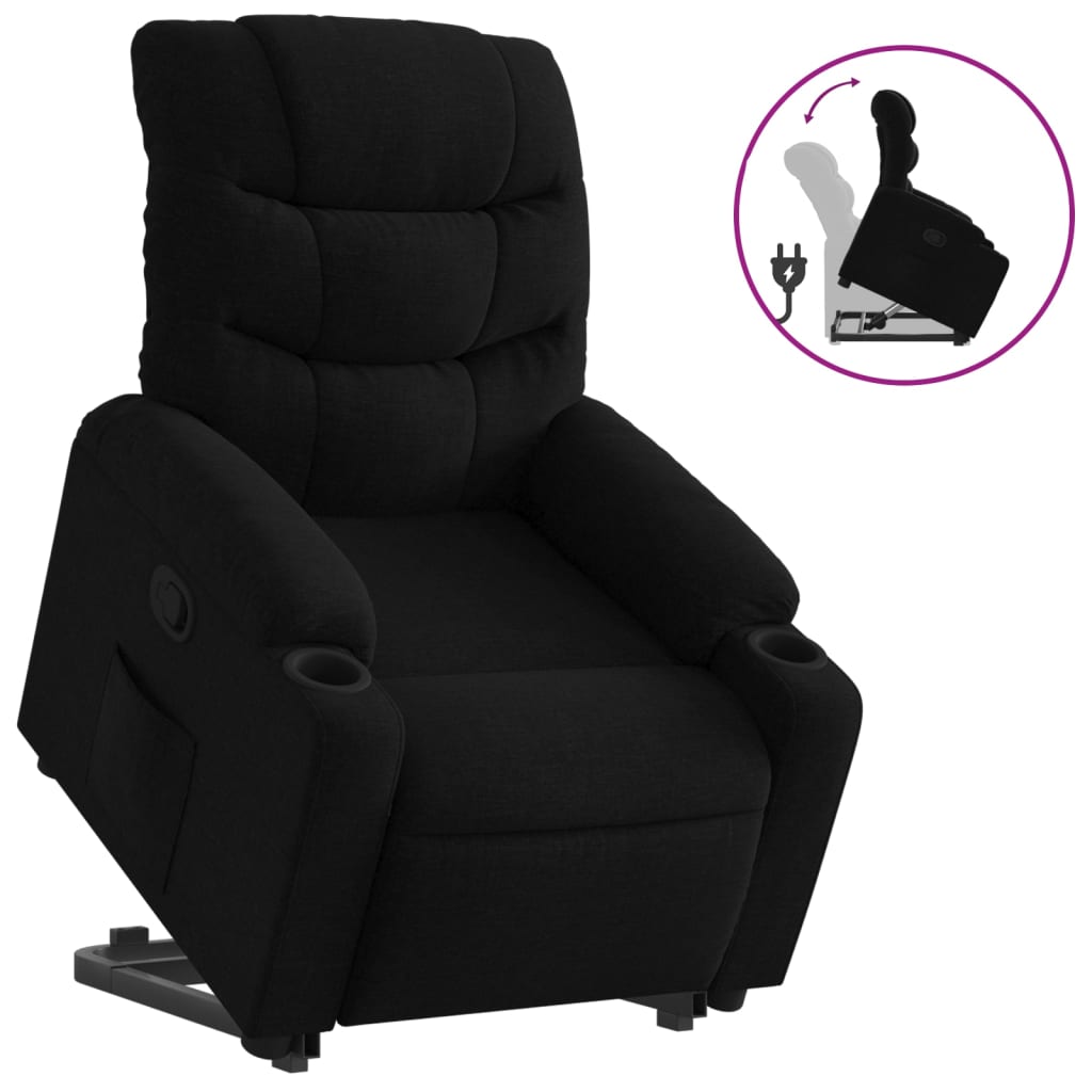 Fauteuil inclinable noir tissu Fauteuils vidaXL   