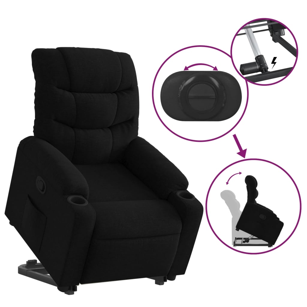 Fauteuil inclinable noir tissu Fauteuils vidaXL   