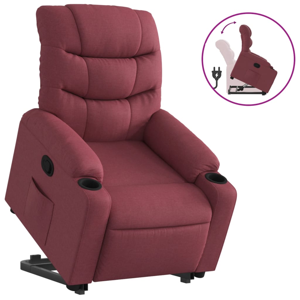 Fauteuil inclinable rouge bordeaux tissu Fauteuils vidaXL   