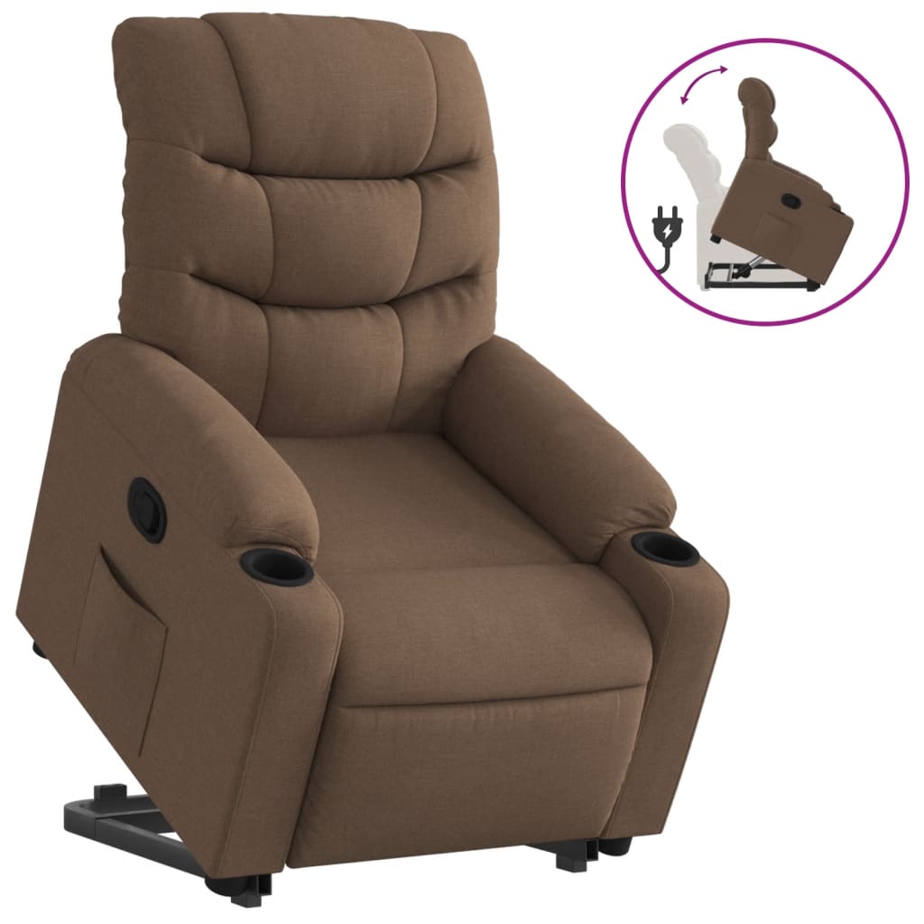 Fauteuil inclinable Marron Tissu Fauteuils vidaXL   