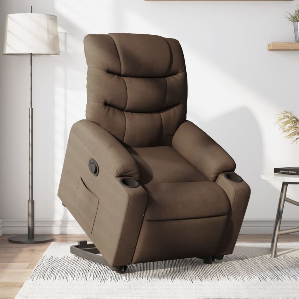 Fauteuil inclinable Marron Tissu Fauteuils vidaXL   