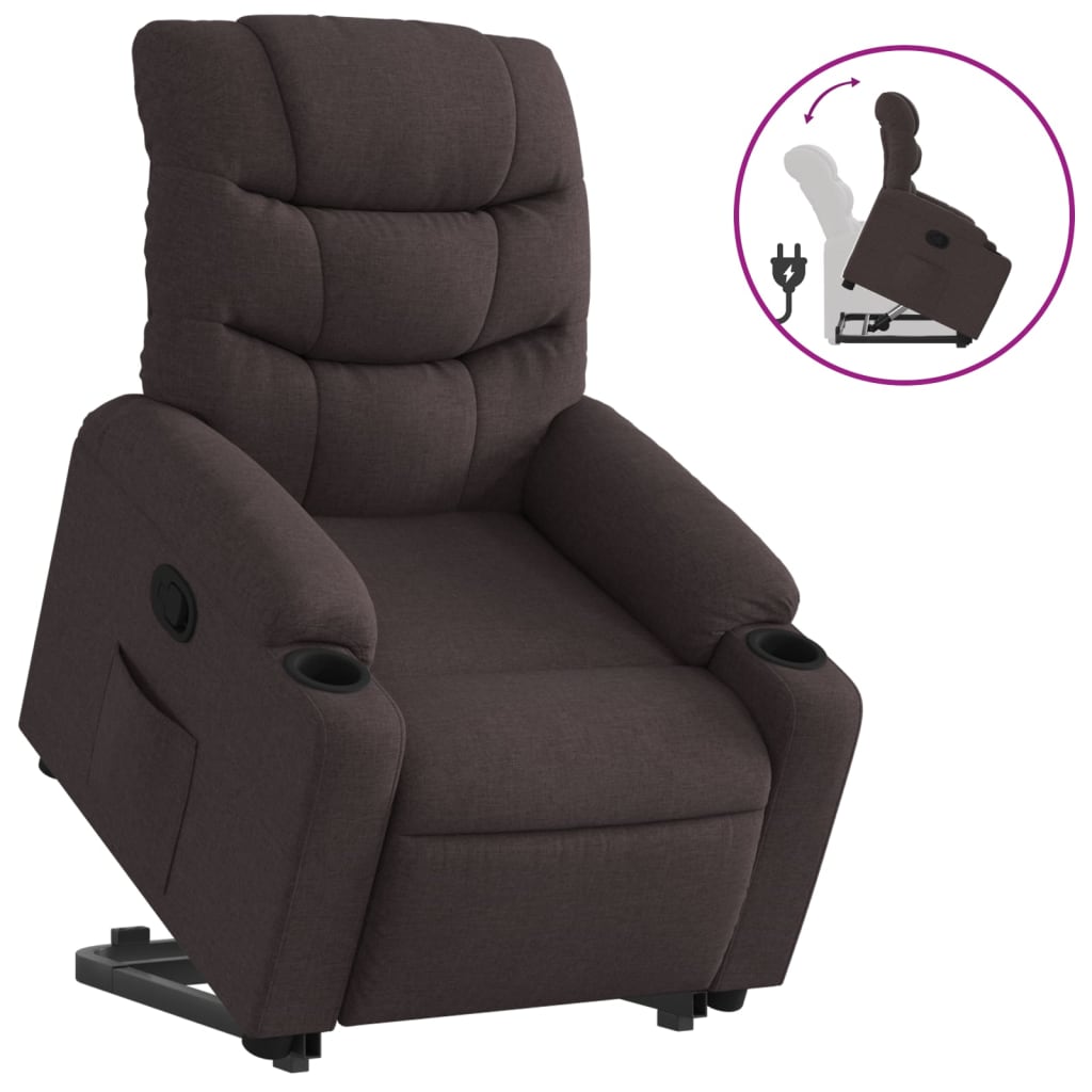 Fauteuil inclinable marron foncé tissu Fauteuils vidaXL   