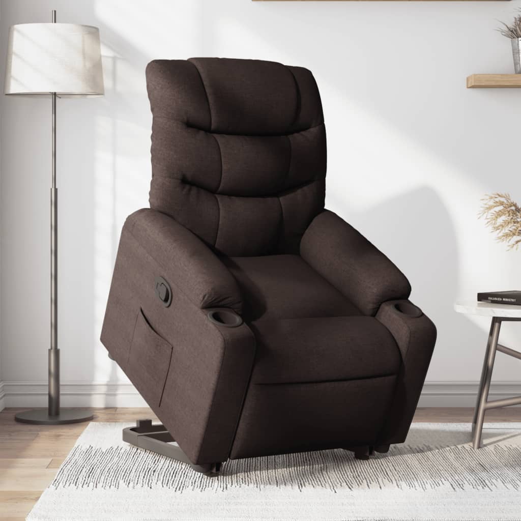 Fauteuil inclinable marron foncé tissu Fauteuils vidaXL   