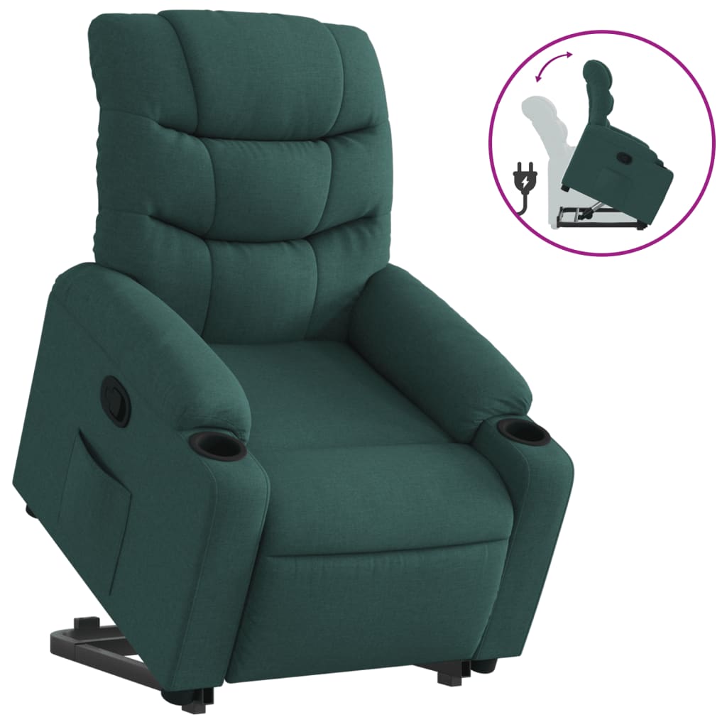 Fauteuil inclinable vert foncé tissu Fauteuils vidaXL   