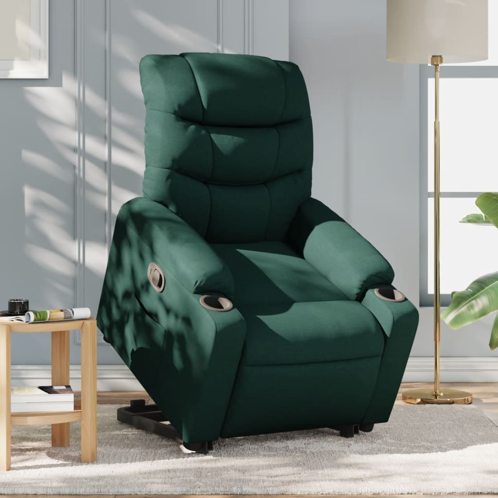 Fauteuil inclinable vert foncé tissu Fauteuils vidaXL   