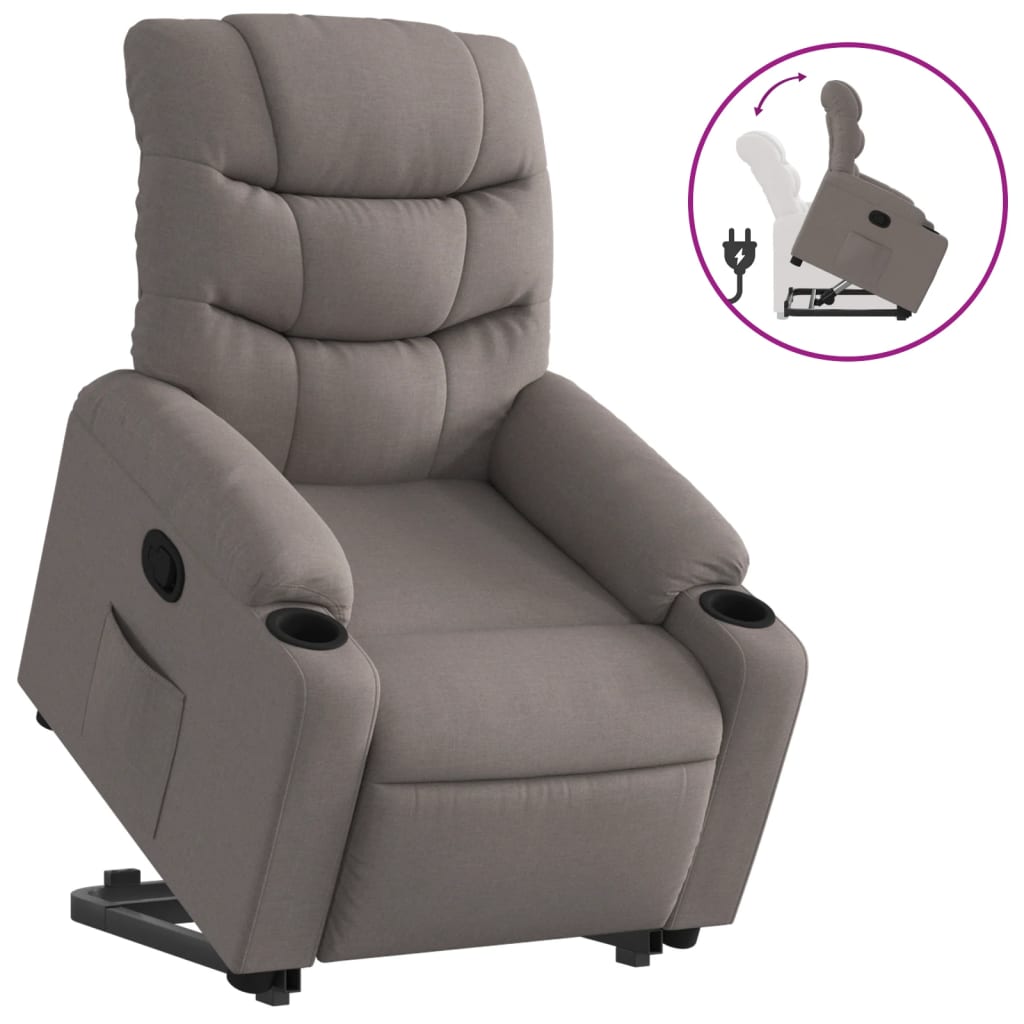 Fauteuil inclinable taupe tissu Fauteuils vidaXL   