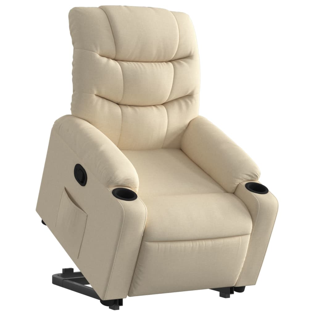 Fauteuil inclinable Crème Tissu Fauteuils vidaXL   