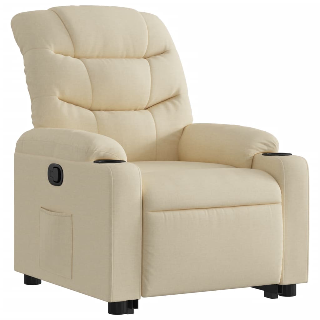 Fauteuil inclinable Crème Tissu Fauteuils vidaXL   