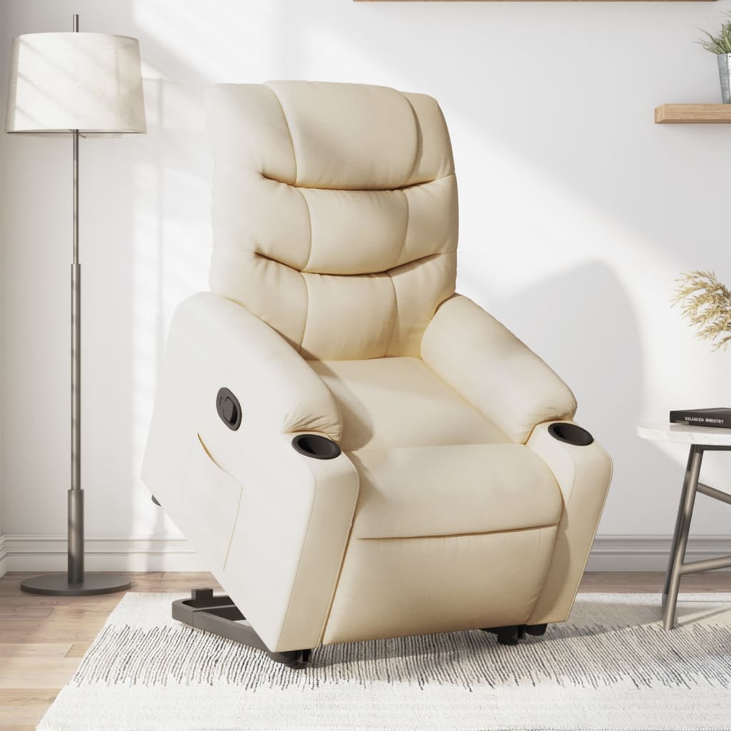 Fauteuil inclinable Crème Tissu Fauteuils vidaXL   