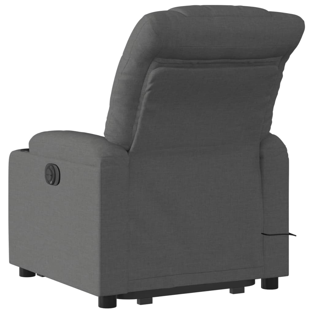 Fauteuil de massage inclinable Gris foncé Tissu Fauteuils vidaXL   