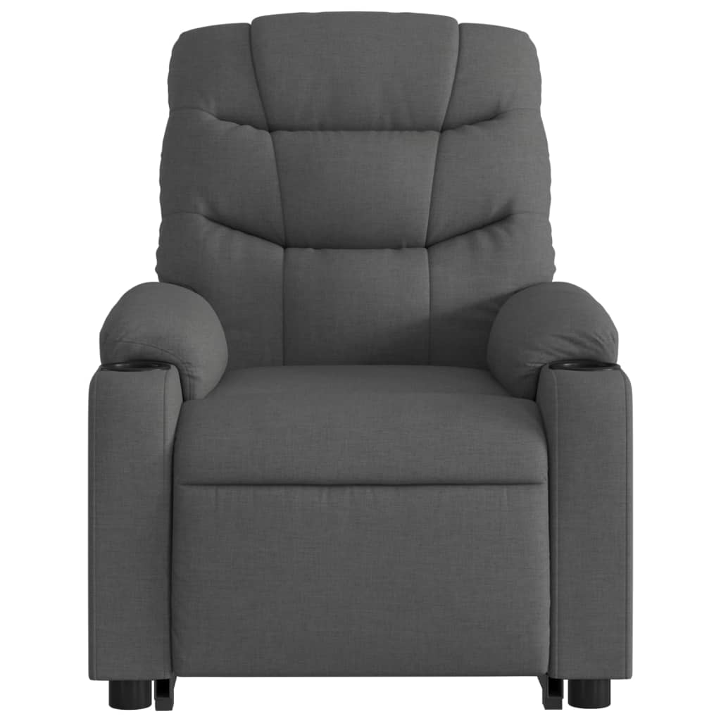 Fauteuil de massage inclinable Gris foncé Tissu Fauteuils vidaXL   