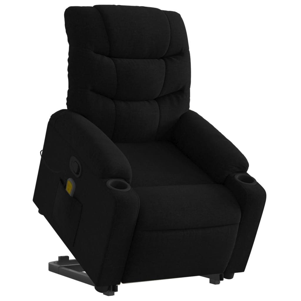 Fauteuil de massage inclinable Noir Tissu Fauteuils vidaXL   